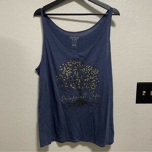 Rainforest Cafe Navy Blue Loose Fit Tank Top Size XL